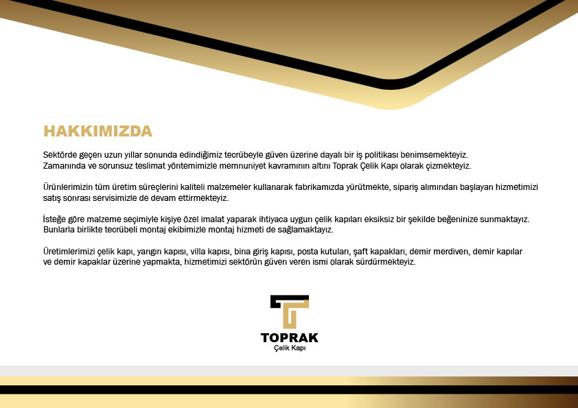 Toprak Çelik Kapı Katalog 1. Sayfa